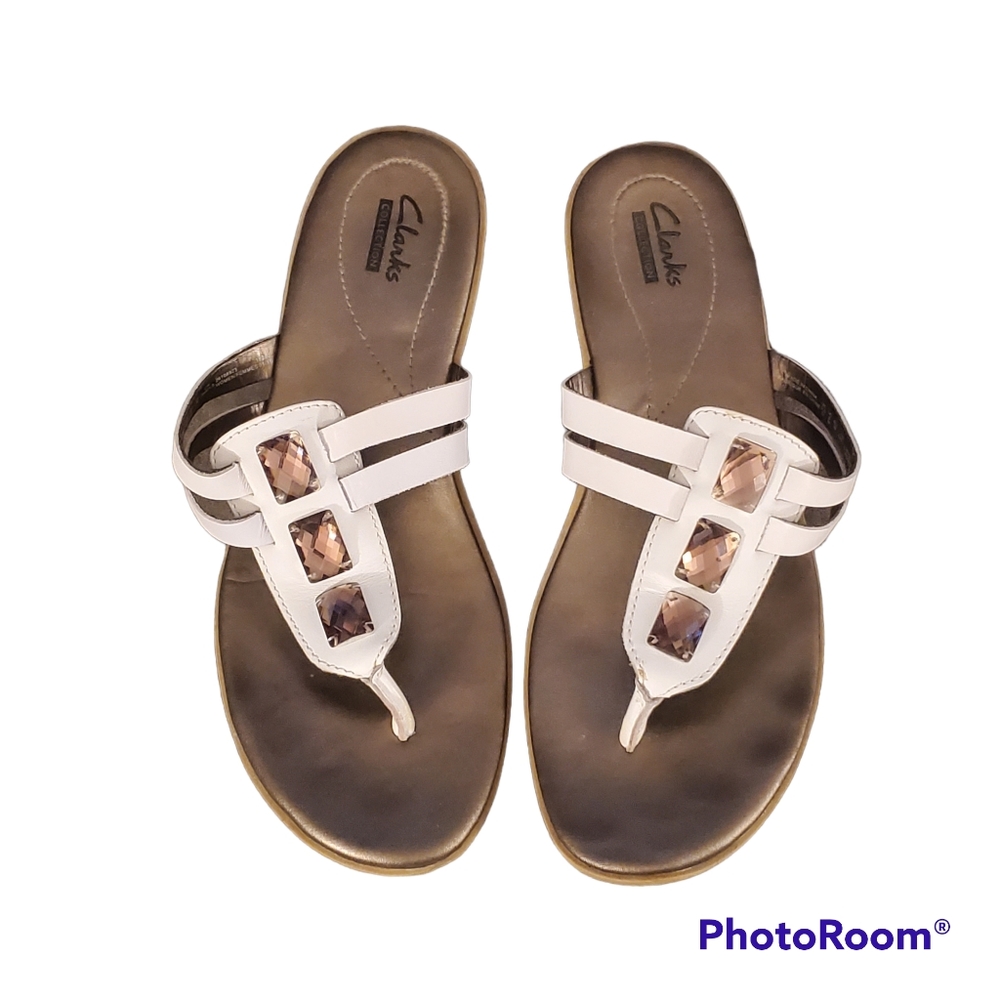 Womens Clarks Size 8 White with Jewels - Picture 2 of 5